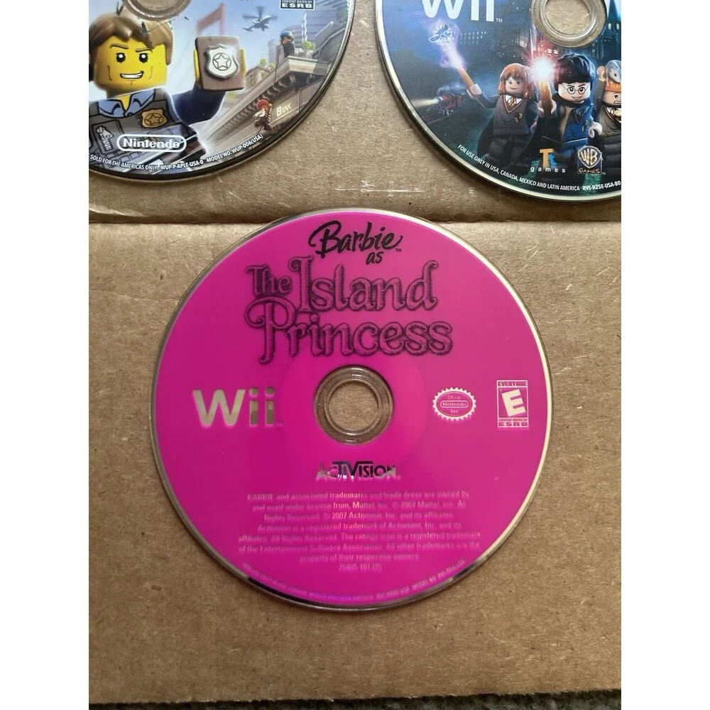 Nintendo Wii U Video Game Lot Of 5 Barbie Puppy Rescue,LEGO + More DISCS ONLY